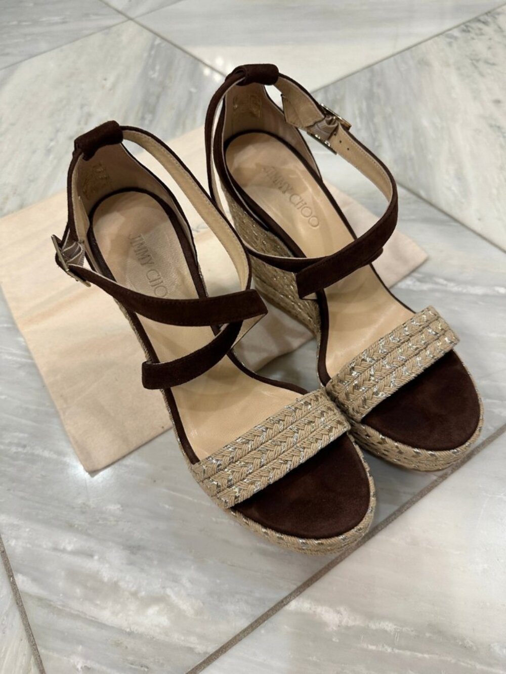 Jimmy Choo | Portia Crisscross Espadrille Wedges | Size 41 - Picture 5 of 14